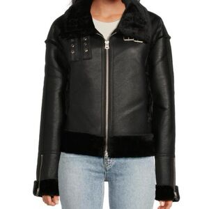 Hudson Jeans Black faux Leather Jacket